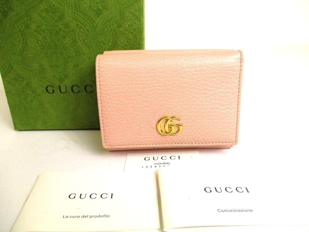 グッチ GUCCI GGマーモント レザー 3つ折り ウォレット 財布 コンパクト財布 【新古品】