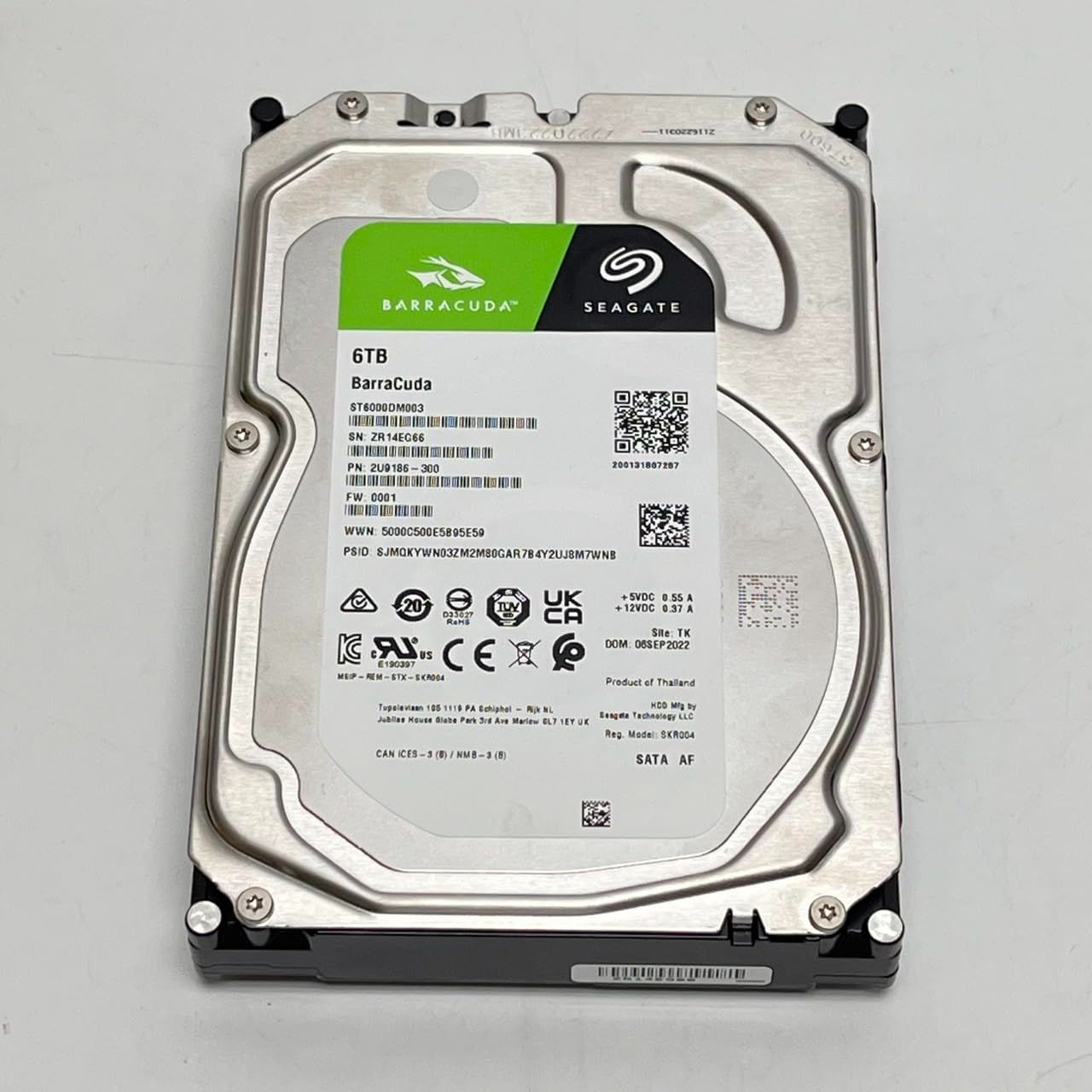 Seagate BarraCuda 3.5インチ 6TB 内蔵 ハードディスク HDD ST6000DM003/FFP　No3144