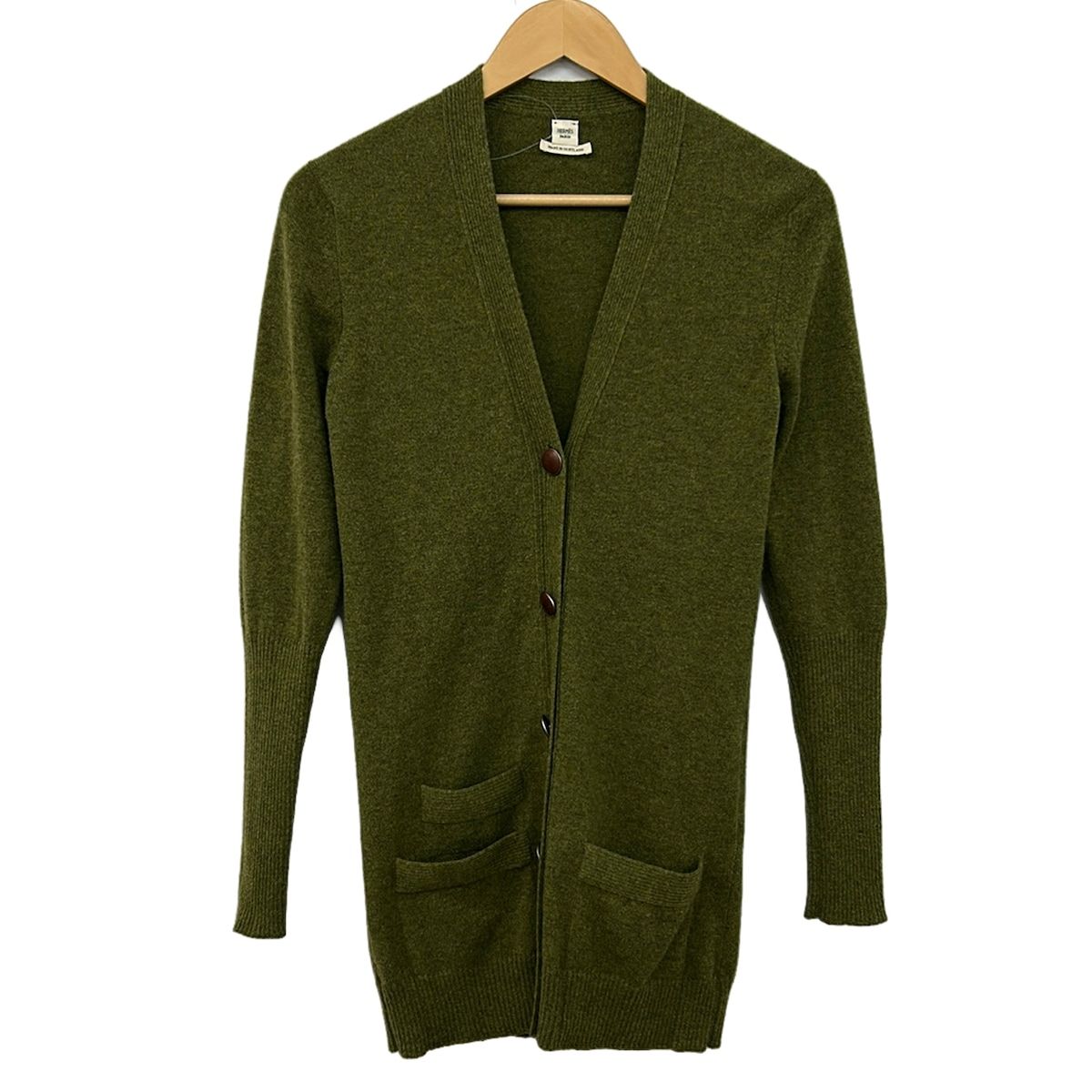 HERMES(エルメス) カーディガン サイズ36 S レディース カーキ カシミア