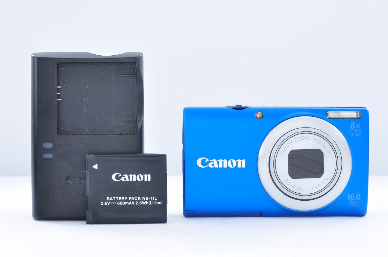 美品 Canon IXY Power Shot A4000 IS PC1730 コンパクトデジタルカメラ ブルー バッテリー 充電器付き ＃K0190-2
