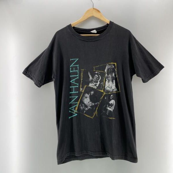 【中古】80s VANHALEN 1988ワールドツアーTシャツ サイズ表記なし ブラック ヤケ有　ヴァン・ヘイレン[24]