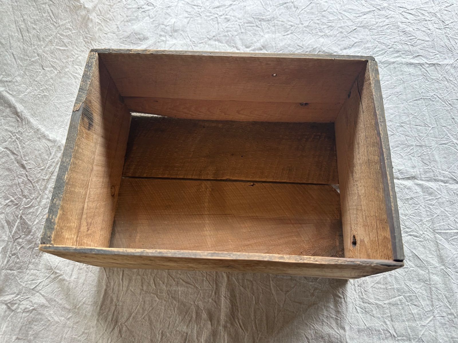  DRY vintage wooden box ヴィンテージ 木箱 昭和レトロ 木箱 オレンジ 空箱 木製収納箱 ディスプレイ 古道具