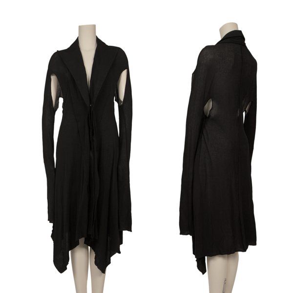 ヨウジヤマモト ファムYohji Yamamoto FEMME サイドオープン切替デザインアウトシームジャケット 黒2