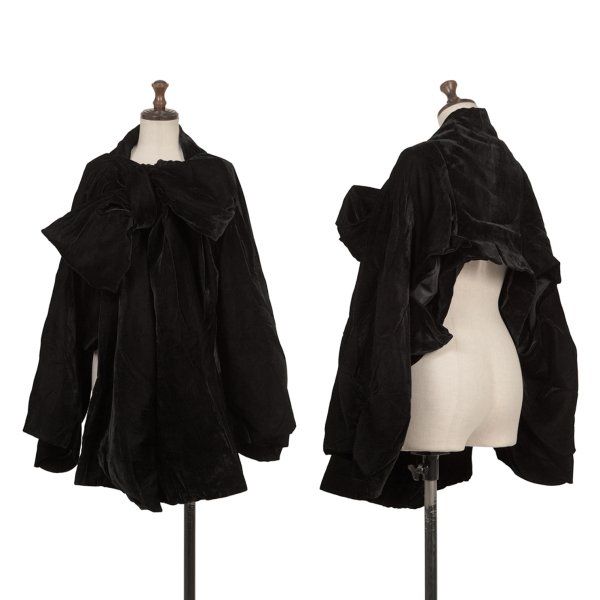 ヨウジヤマモト ファムYohji Yamamoto FEMME ストールデザインベルベットジャケット 黒2