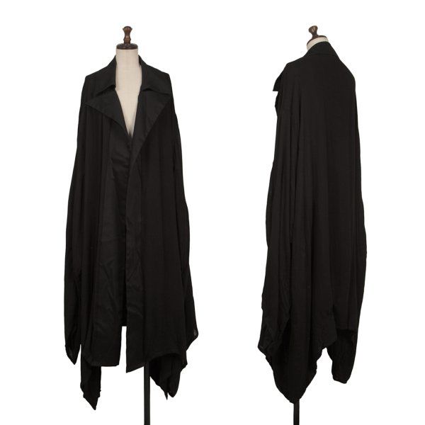 ヨウジヤマモト ファムYohji Yamamoto FEMME 異素材切替ドロップショルダーコート 黒1 69,710円