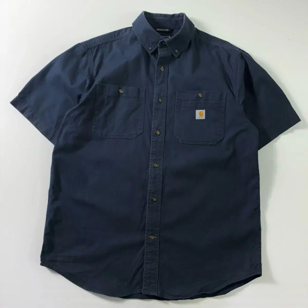 Carhartt カーハート ラギッドフレックス ポケット コットン ネイビー シャツ