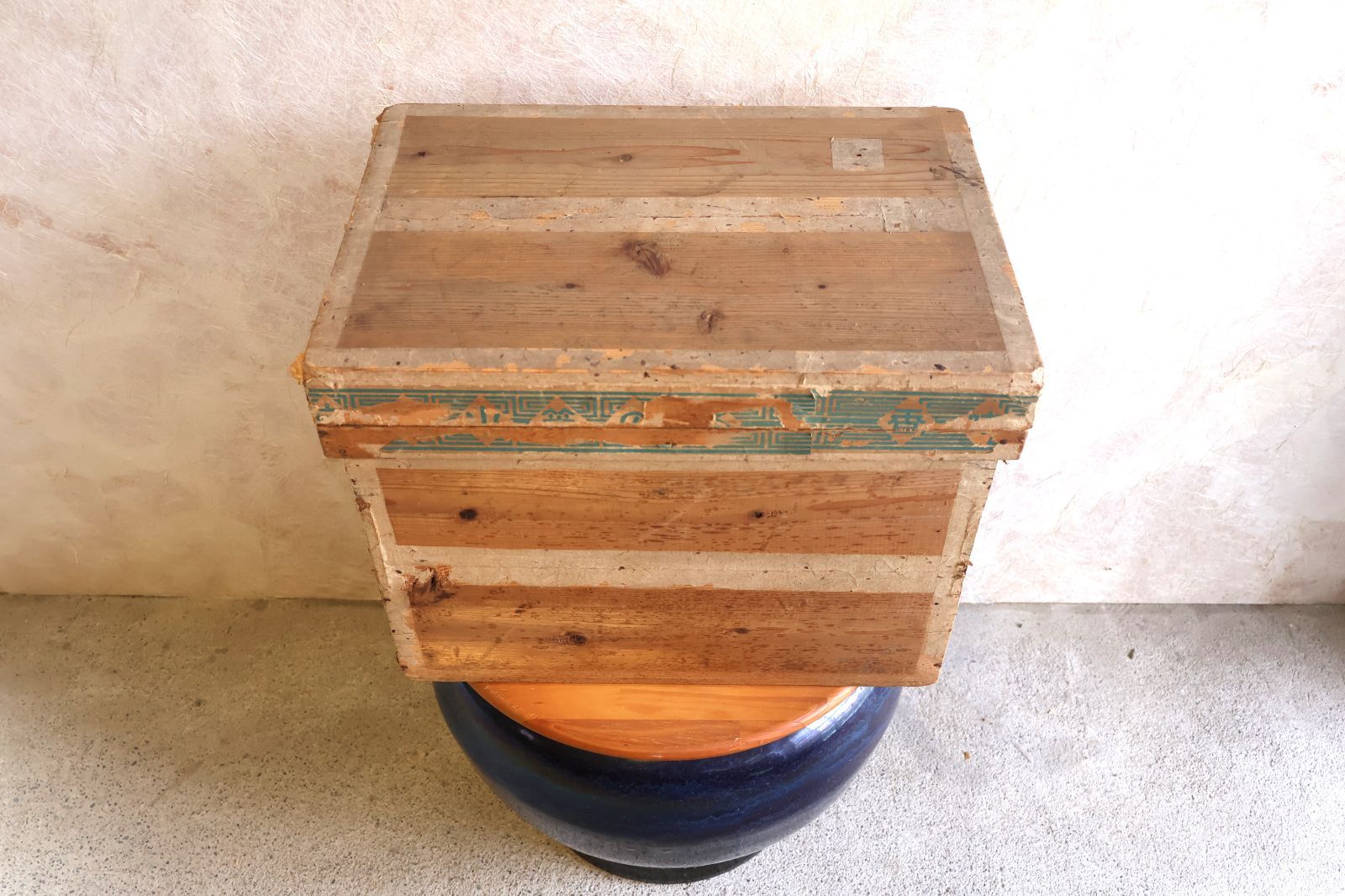 茶箱 木箱 小笠茶 ブリキ 翠印 昭和レトロ お茶 木製 Vintage Japanese
