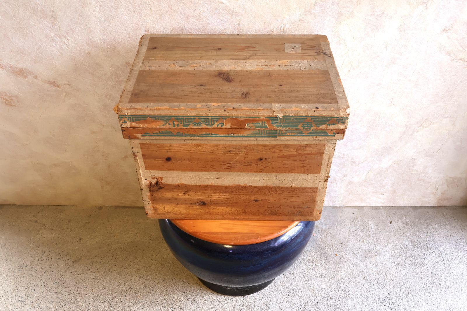 茶箱 木箱 小笠茶 ブリキ 翠印 昭和レトロ お茶 木製 Vintage Japanese