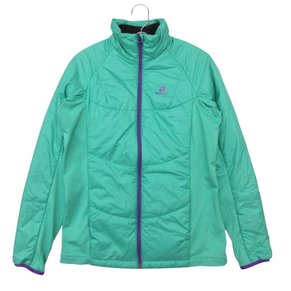 salomon サロモン ブルゾン 中綿ライナー付き PRIMALOFT ZIP JACKET ジャケット ジップアップ アウター グリーン S 160/84A レディース 【中古】