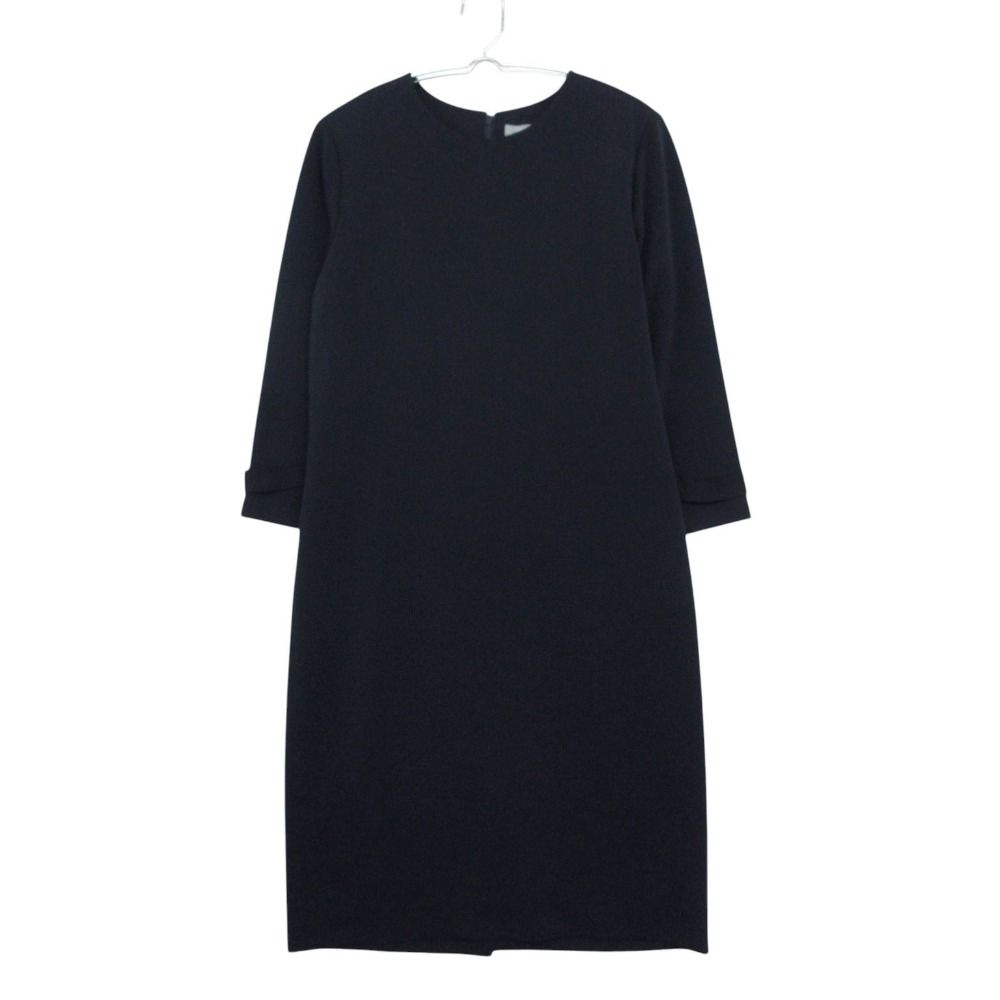theory luxe セオリーリュクス ワンピース ストレート 無地 Iライン バックジップ ミモレ ブラック 038【M】 レディース 【中古】