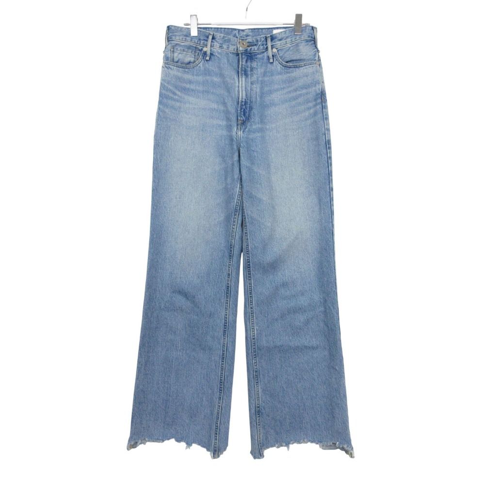 upper hights アッパーハイツ デニムパンツ THE TAYLOR FLOW DESTROY ワイド フレア ジーンズ Gパン カットオフ ボトムス ライトブルー 25 レディース 【中古】