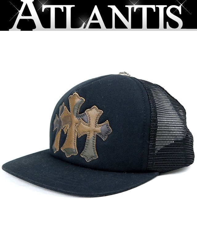CHROME HEARTS 新宿店 クロムハーツ セメタリークロスパッチ トラッカーキャップ メンズ SV925 黒/カモ柄 31191