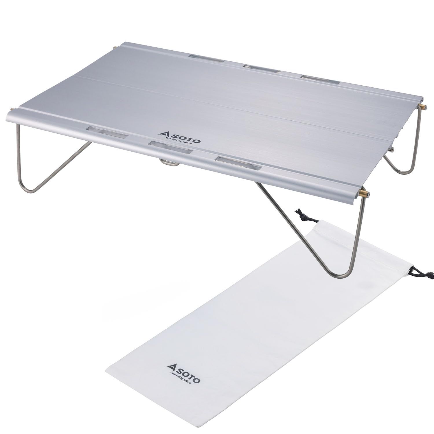 ソト(SOTO) ローテーブル ミニ 軽量 収納ポーチ付 アルミ 一体式 ソロ デュオ キャンプ トレッキング 登山 アウトドア Field Kite (フィールドカイト) ST-632e 414898b0
