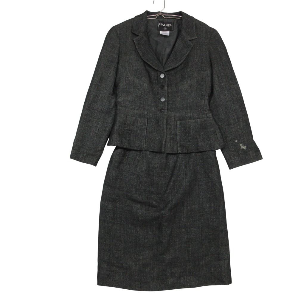 CHANEL シャネル スーツ ヴィンテージ スカート ダークグレー 38【M】 レディース 【中古】