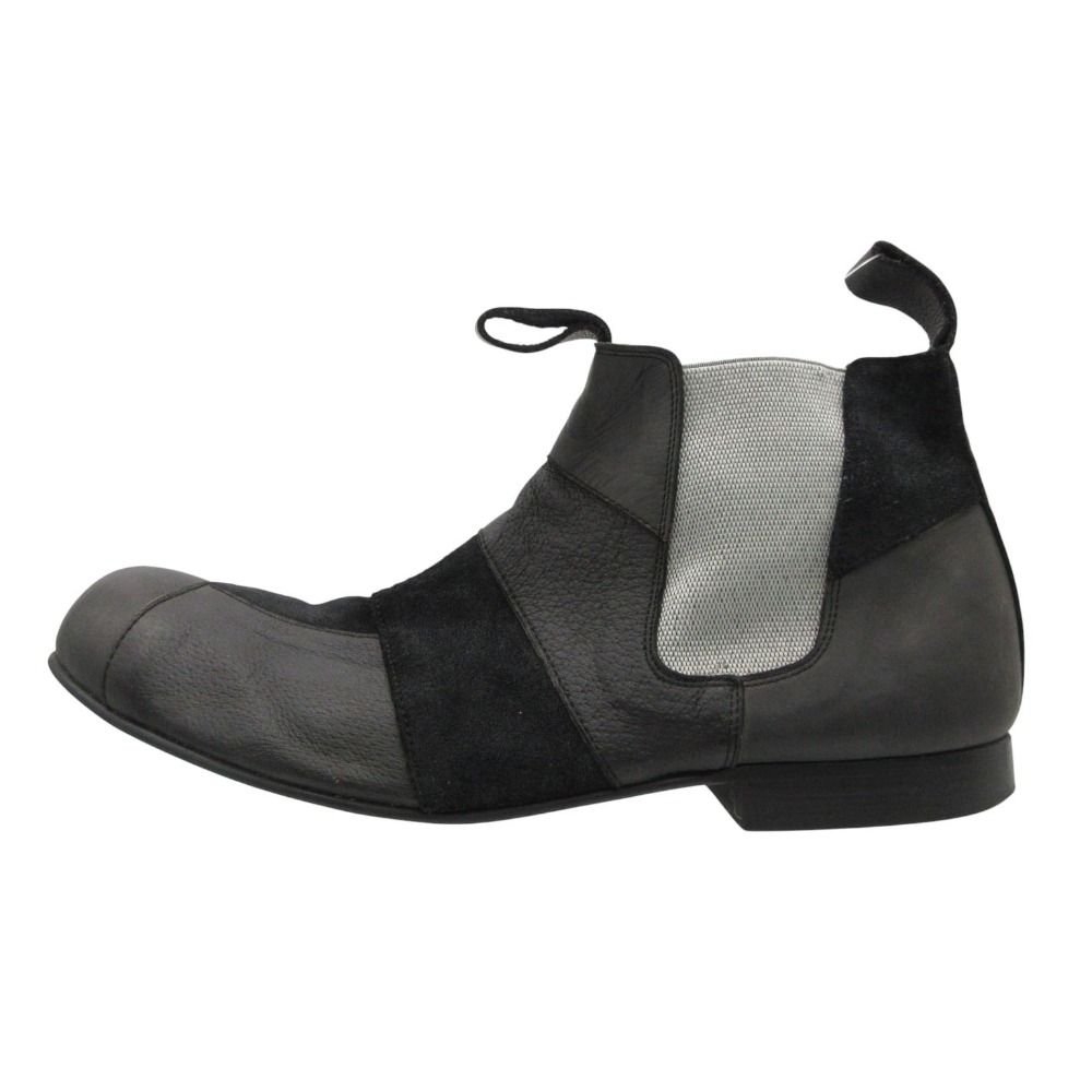 COMME des GARCONS コムデギャルソン ブーツ HOMME PLUS オムプリュス 11AW パッチワーク レザー チェルシー サイドゴア シューズ 靴 ブラック 27 27cm メンズ 