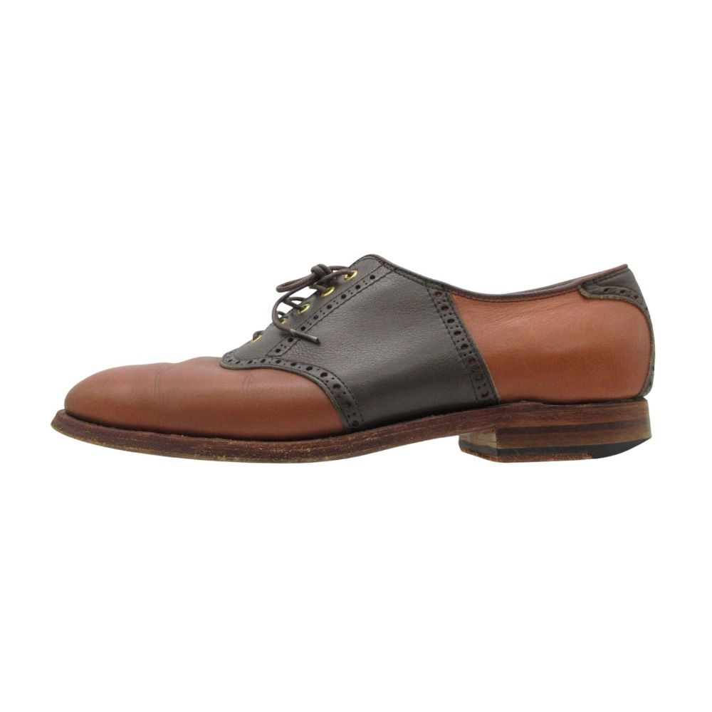 ALDEN オールデン USA製 ドレスシューズ コンビ レザー サドルシューズ オックスフォード シューズ 革靴 キャメル 8.5 26.5cm メンズ 【中古】 32,500円