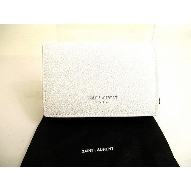 イヴ サンローラン サンローラン Saint Laurent Paris YSL レザー 3つ折り 財布 タイニーウォレット メンズ レディース 【未使用保管品】