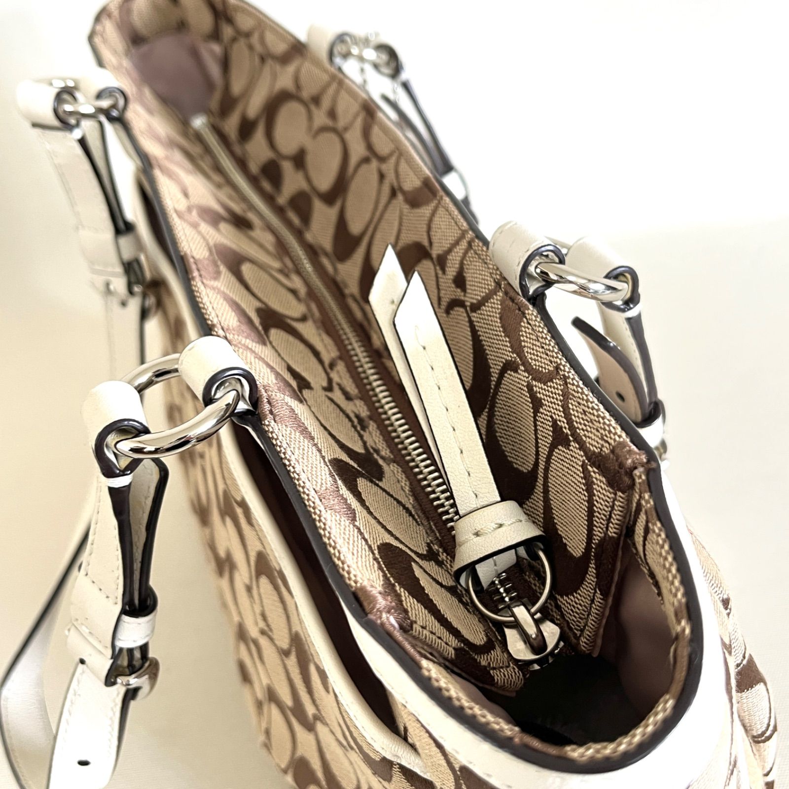 COACH コーチ ギャラリー シグネチャー イーストウエスト トートバッグ