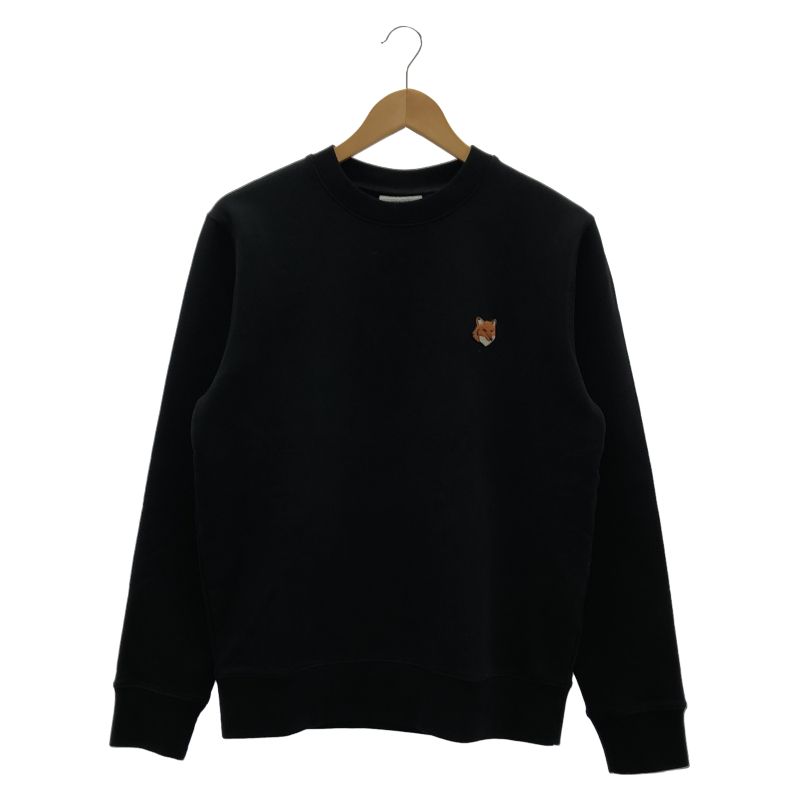 【中古】MAISON KITSUNE フォックスヘッド レギュラー スウェットシャツ ブラック S PM00303KM0340 メゾンキツネ[24]