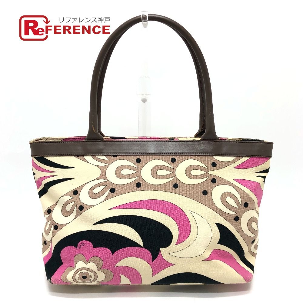 Emilio Pucci エミリオプッチ トートバッグ プッチ柄 キャンバス/レザー マルチカラー