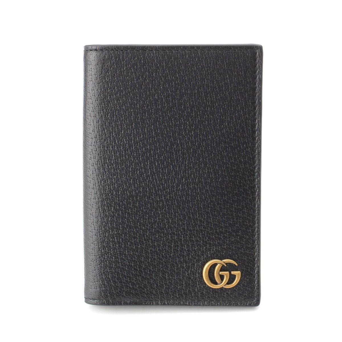 グッチ レザー GGマーモント カードケース パスケース 588303 ブラック【中古】