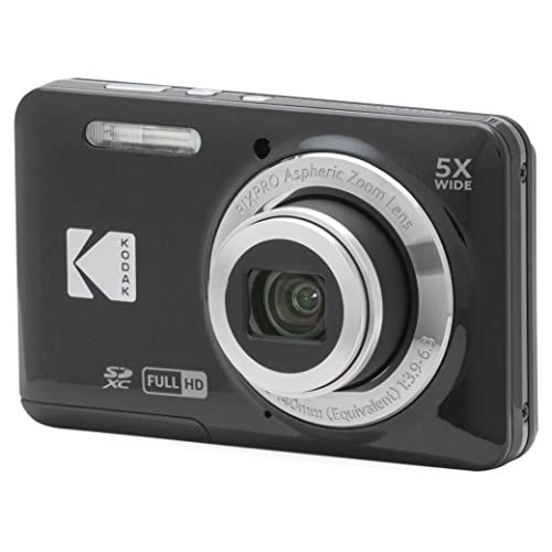 ☆新品☆KODAK (コダック) PIXPRO 使いやすい ズーム FZ55-BK 16MP デジタルカメラ 光学5倍ズーム 広角 28mm 2.7インチ液晶画面 (ブラック)