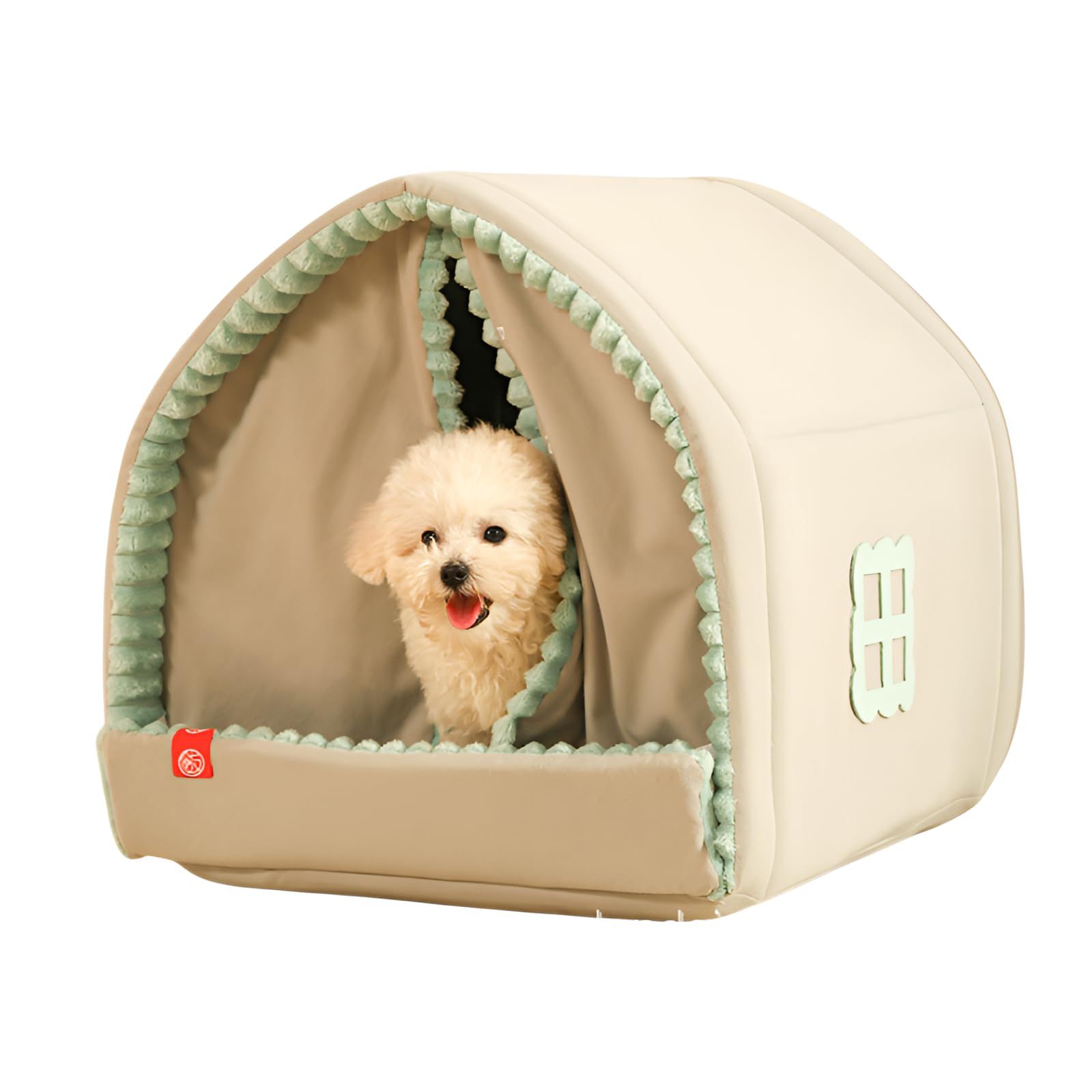 GIIPET 犬 ベッド 猫 ベッド ドーム型 ペットハウス 室内用 冬は暖かい保温防寒仕様 隠れ家デザイン クッション付き 洗えるから清潔 折りたたみ可能で収納に便利 小型犬・中型犬・大型犬・猫やうさぎなど小動物用ベッド (M, 44*41 0c2aeaec