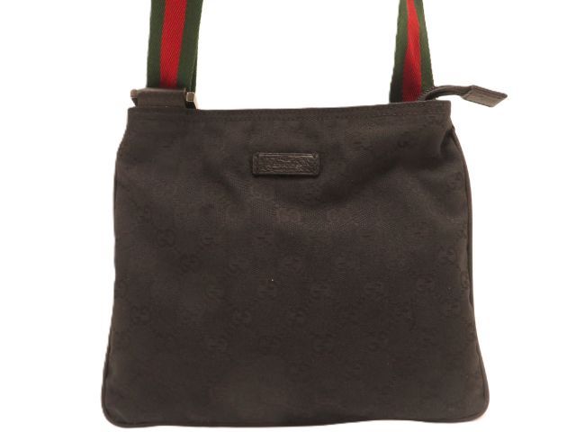 GUCCI グッチ バッグ GGショルダーバッグ ブラック キャンバス/レザー ﾊﾞｯｸﾞ 146309 ショルダーバッグ キャンバス/レザー ブラック レディース【中古】