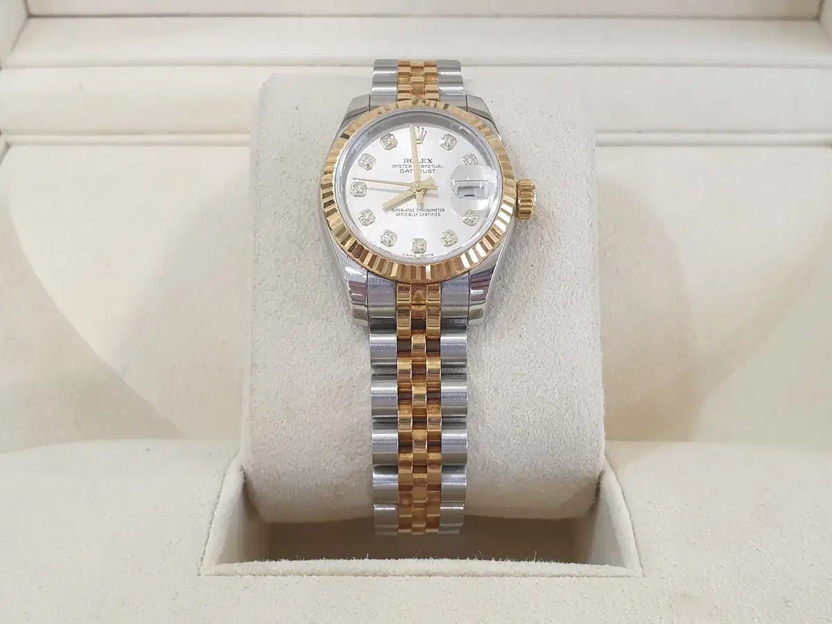 ROLEX デイトジャスト 179173 コンビ シルバー10Pダイヤ