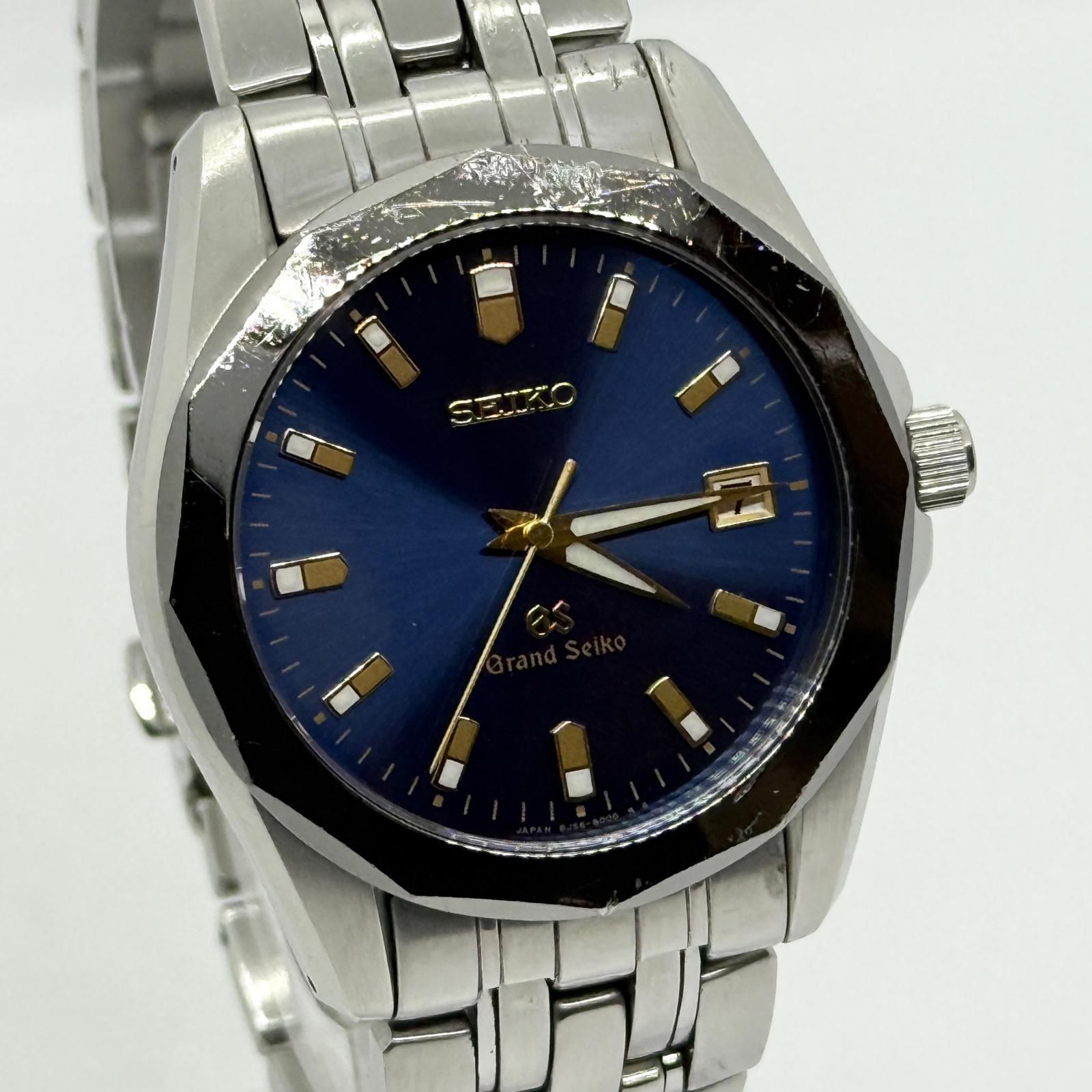 SEIKO セイコー グランドセイコー 8J56-8000 ネイビー QZ メンズ 電池 