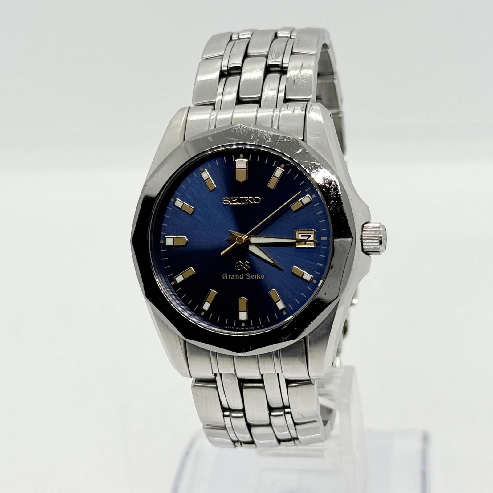 SEIKO セイコー グランドセイコー 8J56-8000 ネイビー QZ メンズ 電池 