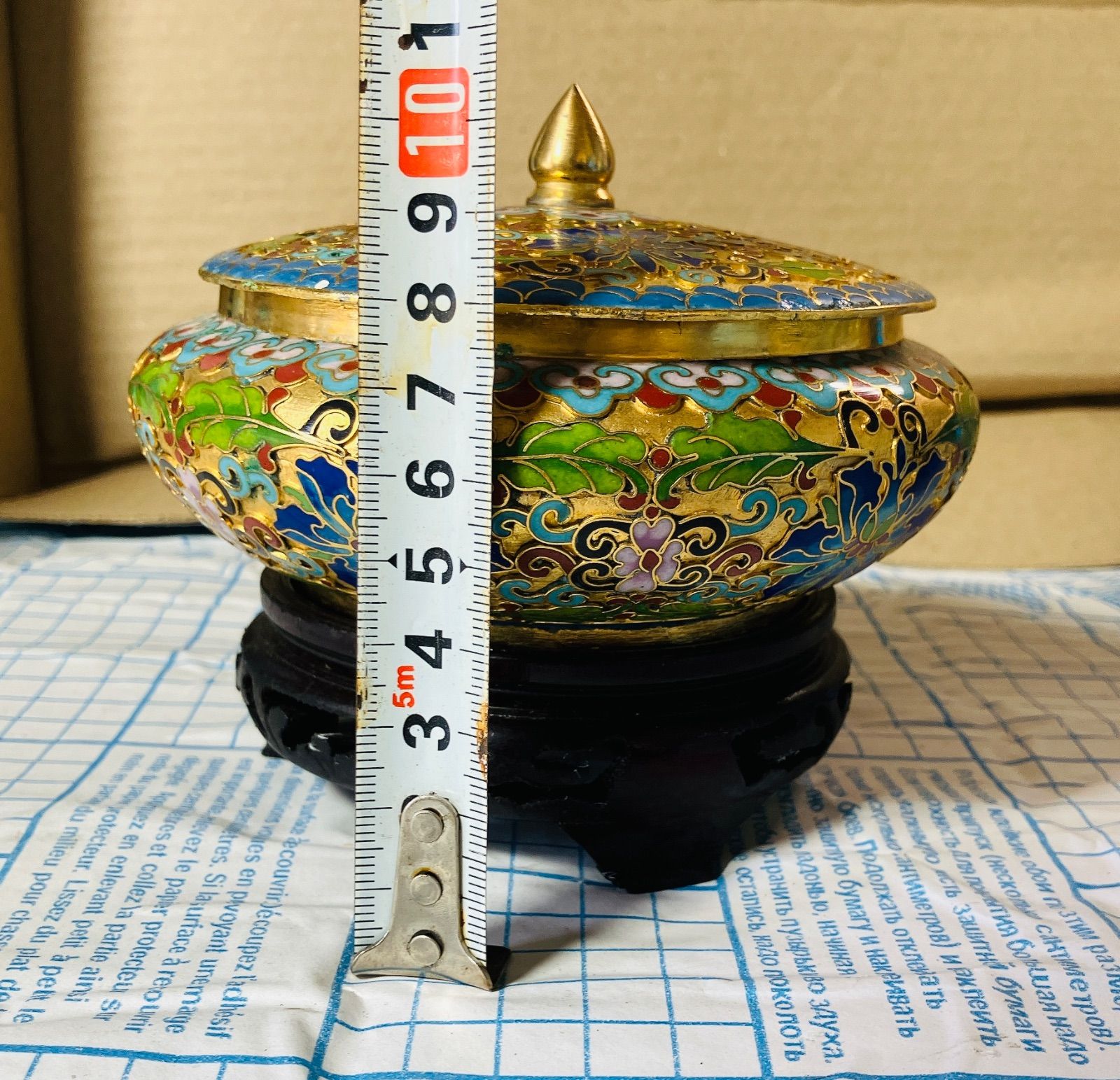 中国美術 七宝香炉 送料込み 中国美術 景泰藍 七宝 香炉 唐物 骨董 共