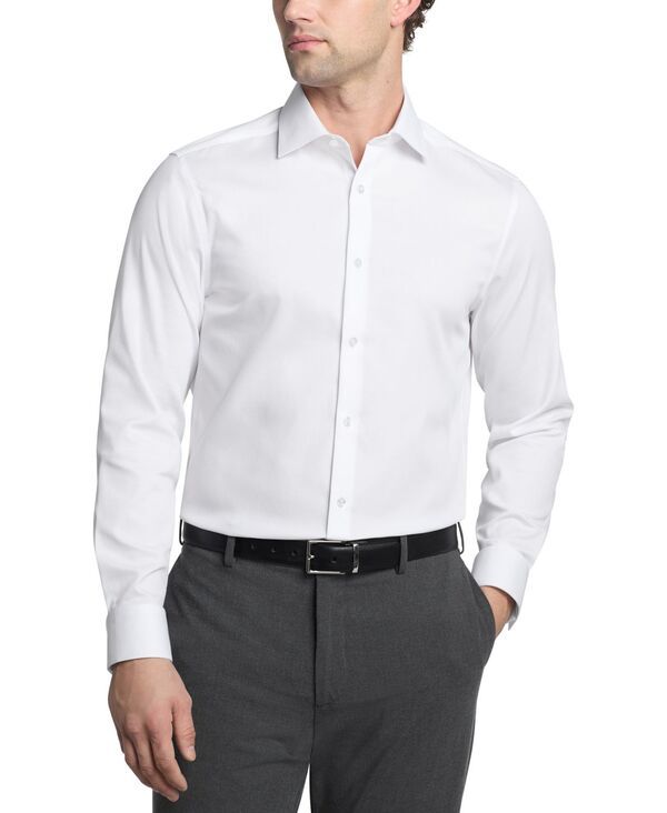 カルバンクライン メンズ トップス シャツ スリムフィット プラスサイズ Tシャツ Calvin Klein Mens Steel Plus Slim Fit Dress Shirt White ホワ