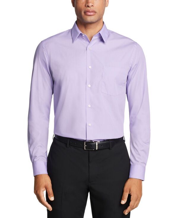 ヴァンハウセン メンズ トップス シャツ Van Heusen Mens Poplin Dress Shirt Classic Athletic Fit Lavender ラベンダー