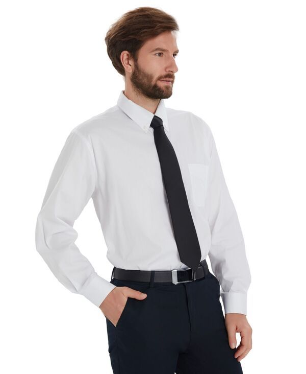 クラブルーム メンズ トップス シャツ Club Roomens Pinpoint Button Front Solidresshirt White ホワイト