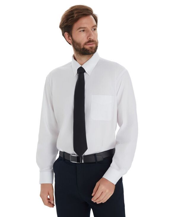 クラブルーム メンズ トップス シャツ Club Roomens Pinpoint Button Front Solidresshirt White ホワイト