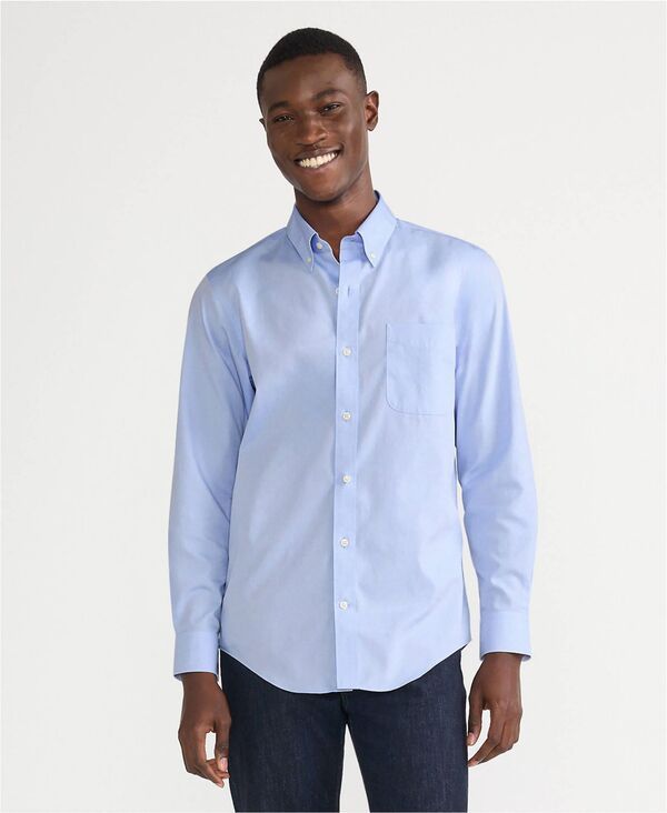 ランズエンド メンズ トップス シャツ ボタンダウン コットン ダウン Lands End Mens Tailored Fit No Iron Solid Supima Cotton Pinpoint