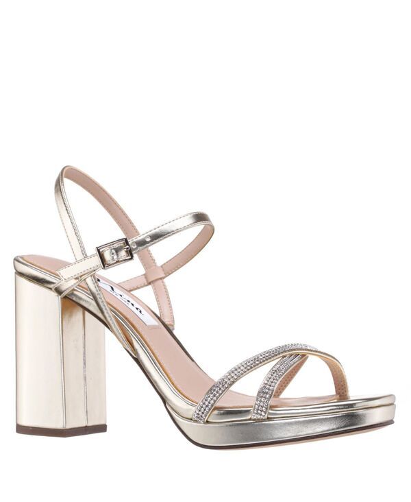 ニナ レディース シューズ サンダル プラットフォーム ヒール Nina Womens Steven Block Heel Platform Evening Sandals Platino