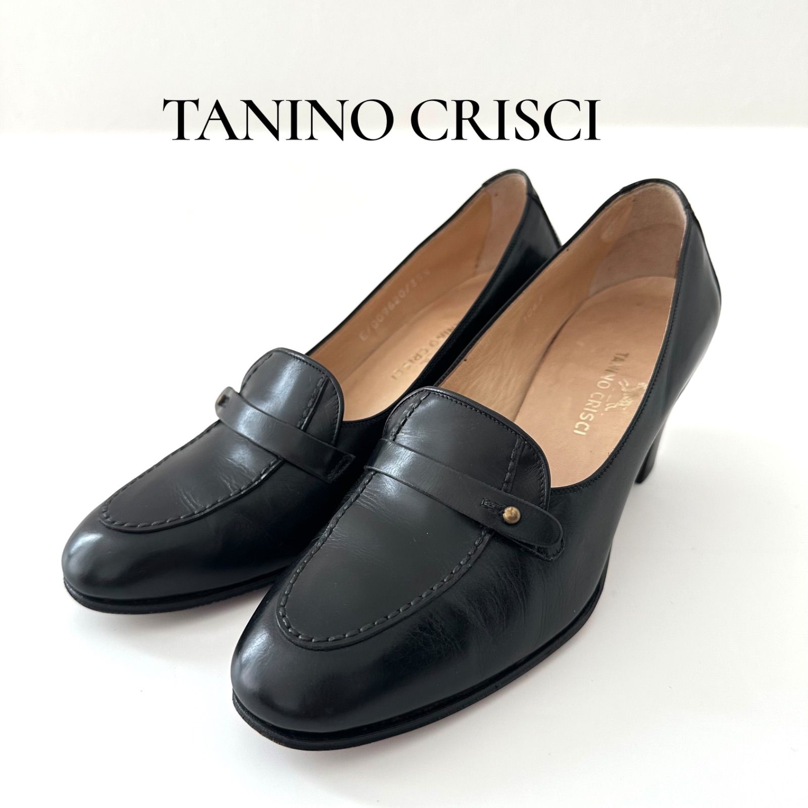 タニノクリスチー TANINO CRISCI レザー パンプス ローファー ブラック