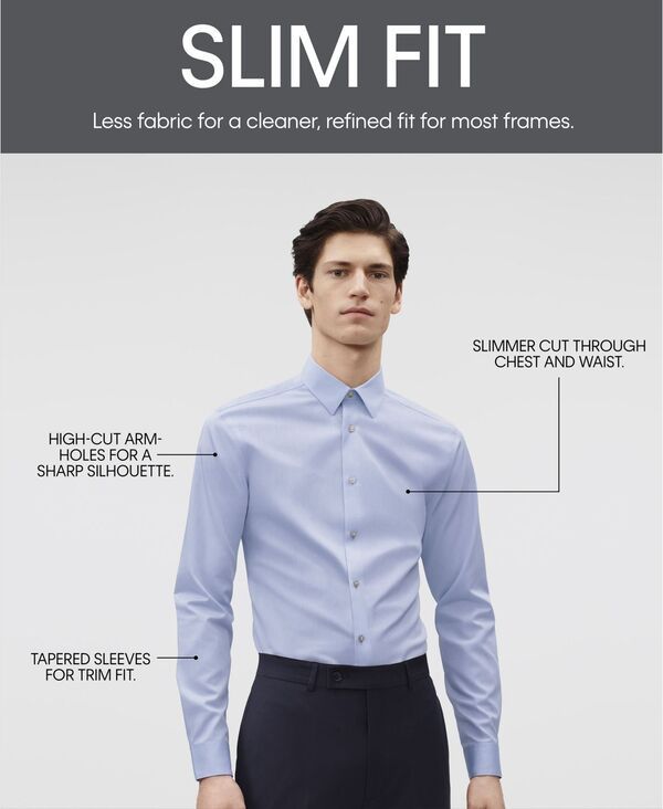 カルバンクライン メンズ トップス シャツ Calvin Klein Mens SlimFit NonIron Herringbone Dress Shirt Black ブラック