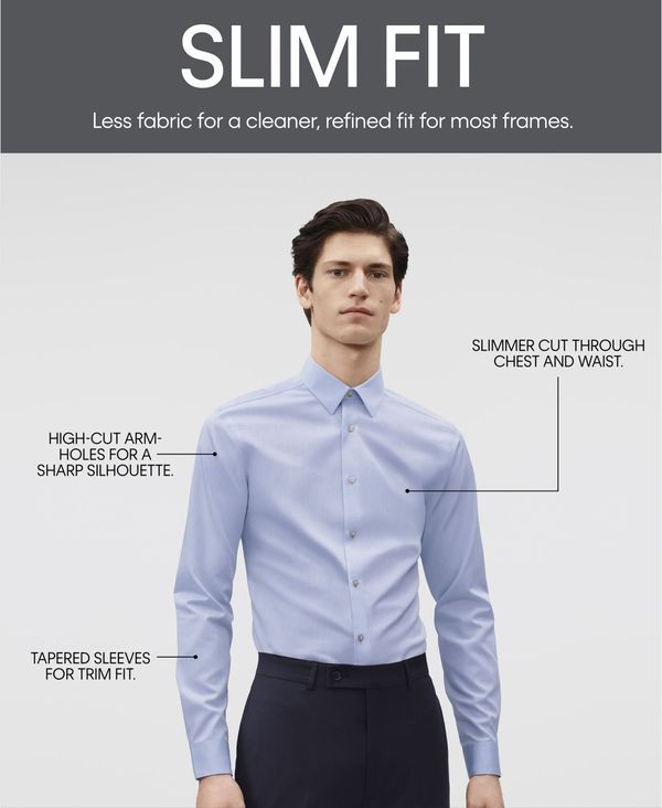 カルバンクライン メンズ トップス シャツ Calvin Klein Mens SlimFit NonIron Herringbone Dress Shirt Black ブラック