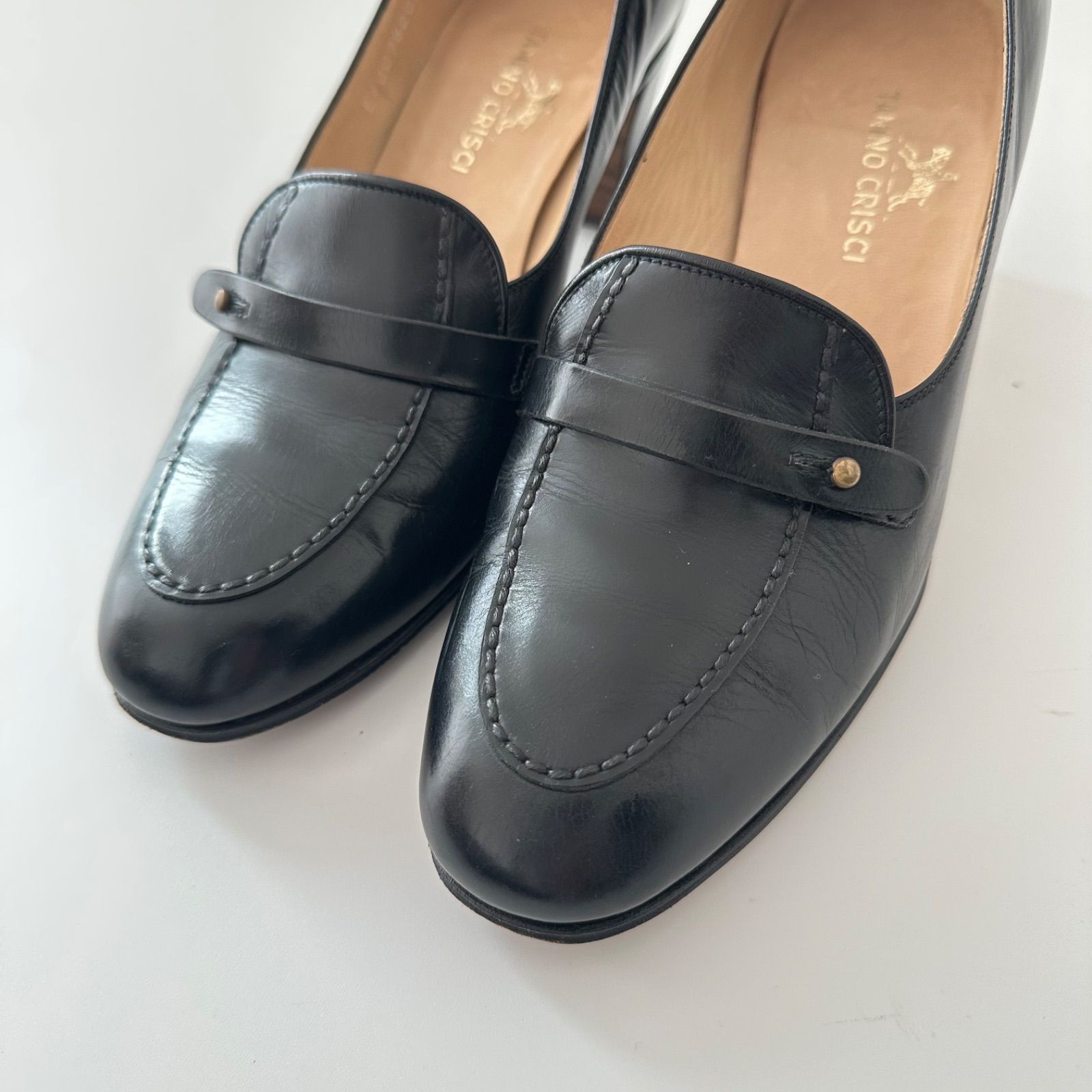 タニノクリスチー TANINO CRISCI レザー パンプス ローファー ブラック