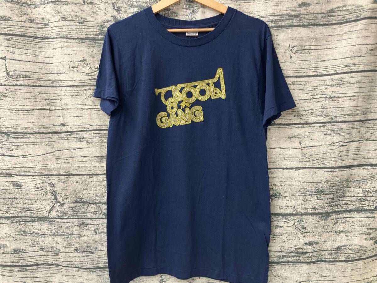 USED アメリカ古着 ヴィンテージ 80s 半袖Tシャツ KOOL&THE GANG Lサイズ NVY