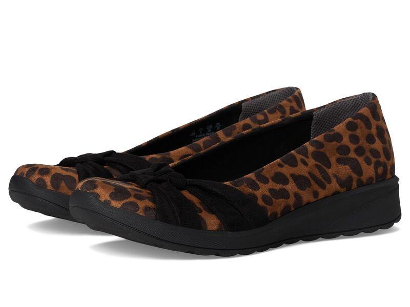 ライフストライド レディース シューズ スリッポン・ローファー LifeStride Glamour BallerinaSkimmer Shoes Brown Leopard ブラウン