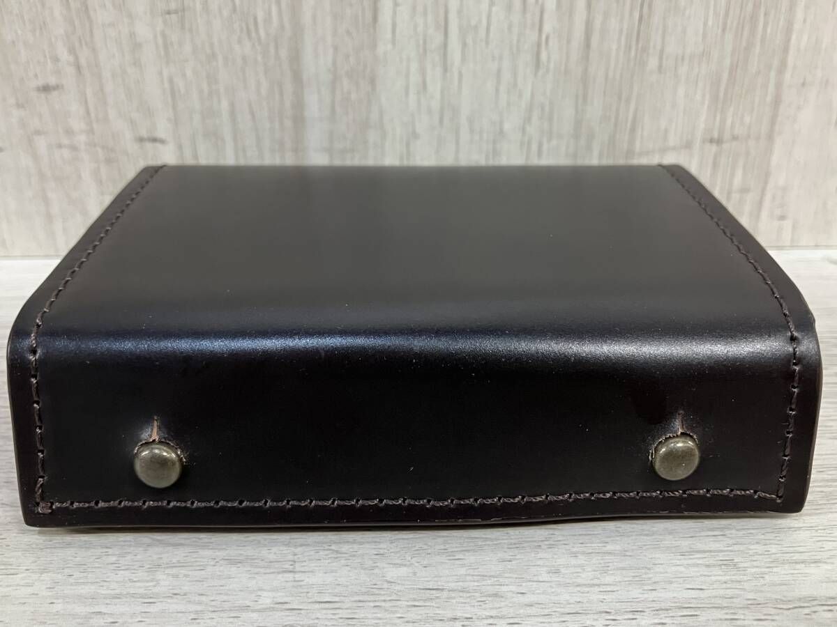 m+ millefoglie II Cordovan 二つ折り 財布 エムピウ ミッレフォッリエ コードバン 本革 レザー ウォレット 小銭入れ 付き ブラウン