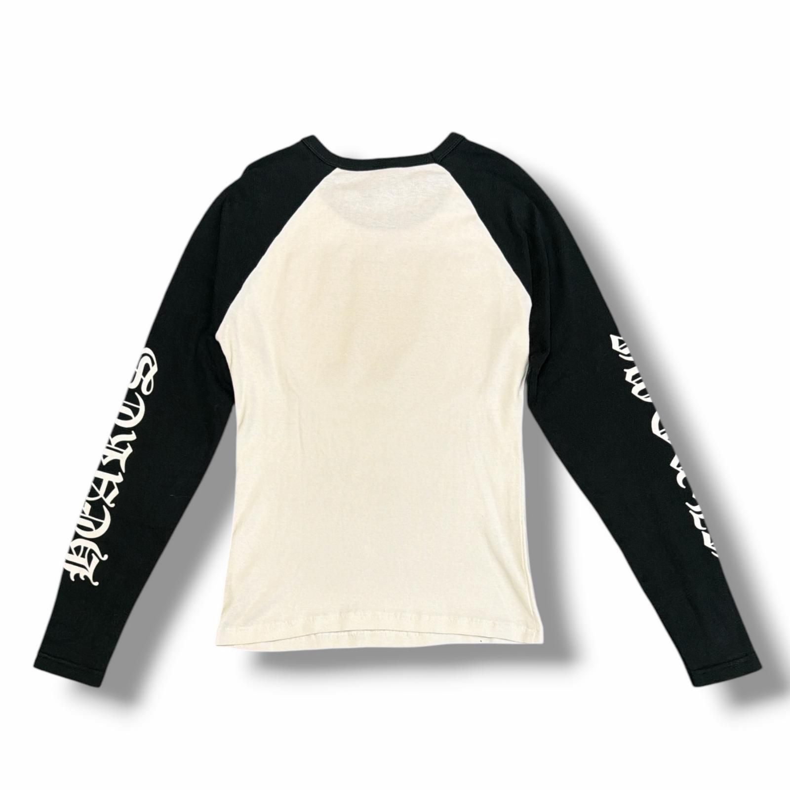 CHROME HEARTS ネックプリント星条旗ラグランカットソー 長袖Tシャツ