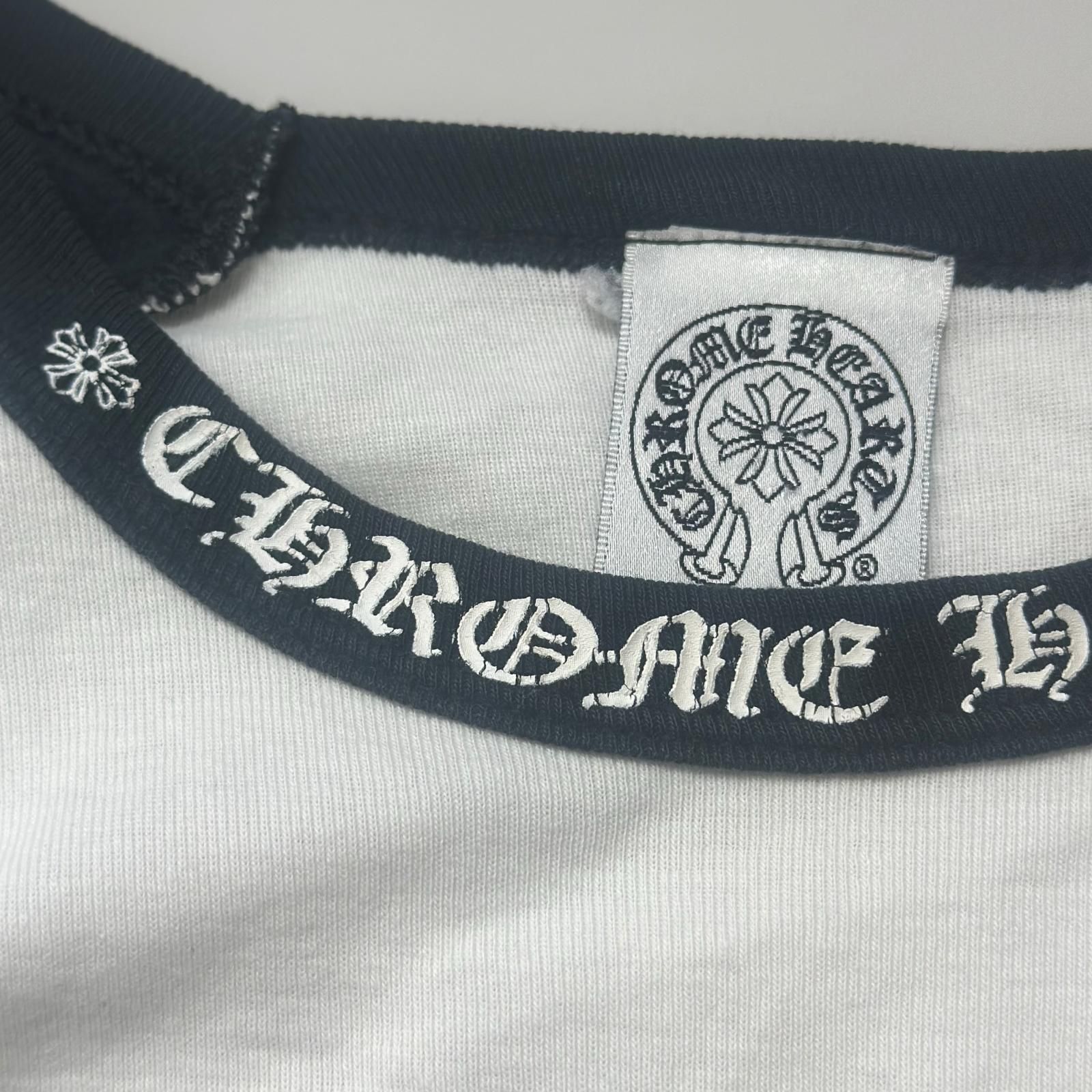 CHROME HEARTS ネックプリント星条旗ラグランカットソー 長袖Tシャツ