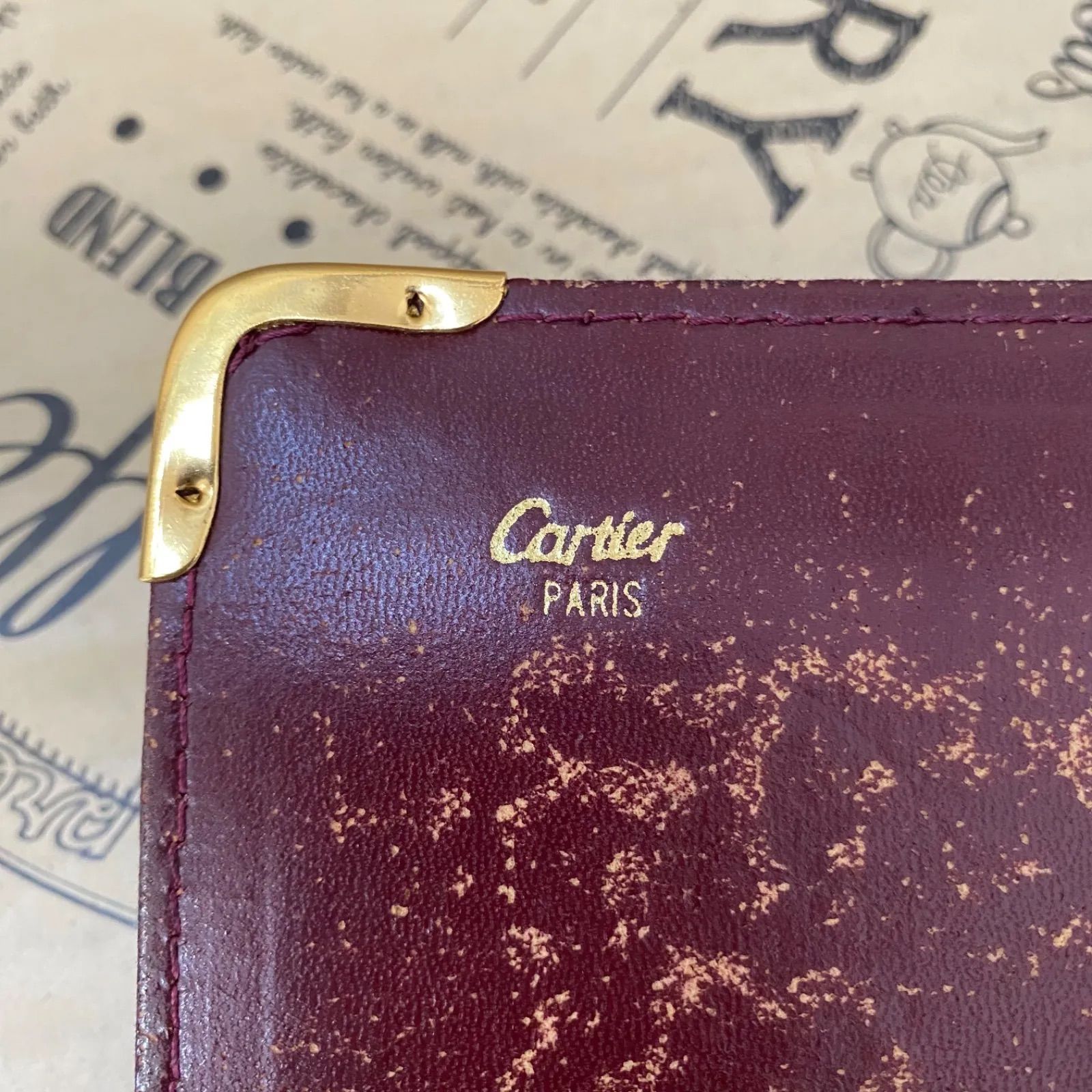 カルティエ マストライン クラッチ バッグ ゴールド金具 バー
