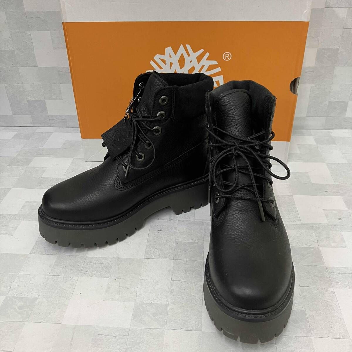 Timberland ティンバーランド ショートブーツ STONE STREET 6 IN LACE WATERPROOF BOOT 箱有り ブラック 23.5cm