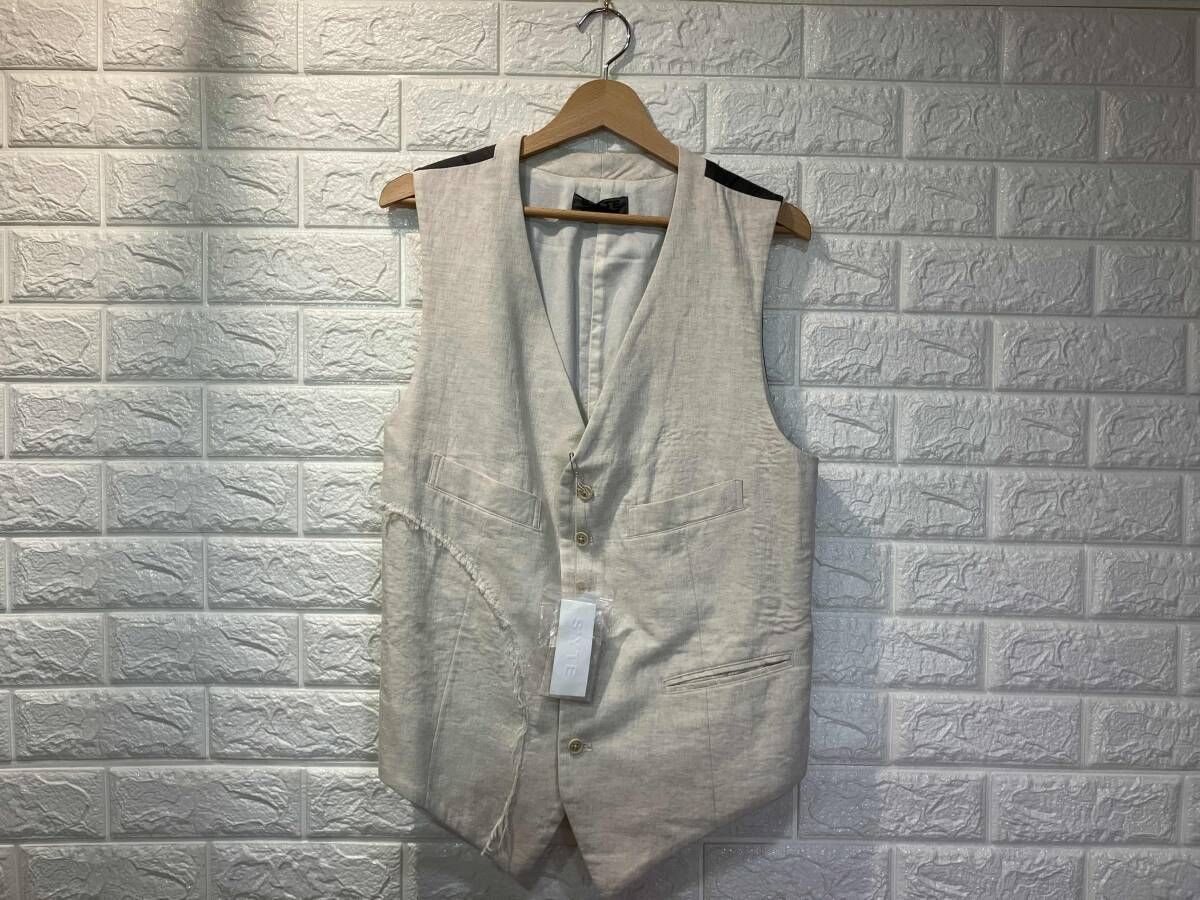 S'YTE サイト ジグザグカットベストHERRINGBONE ZIGZAGCUT-OUT VEST ホワイト サイズ3